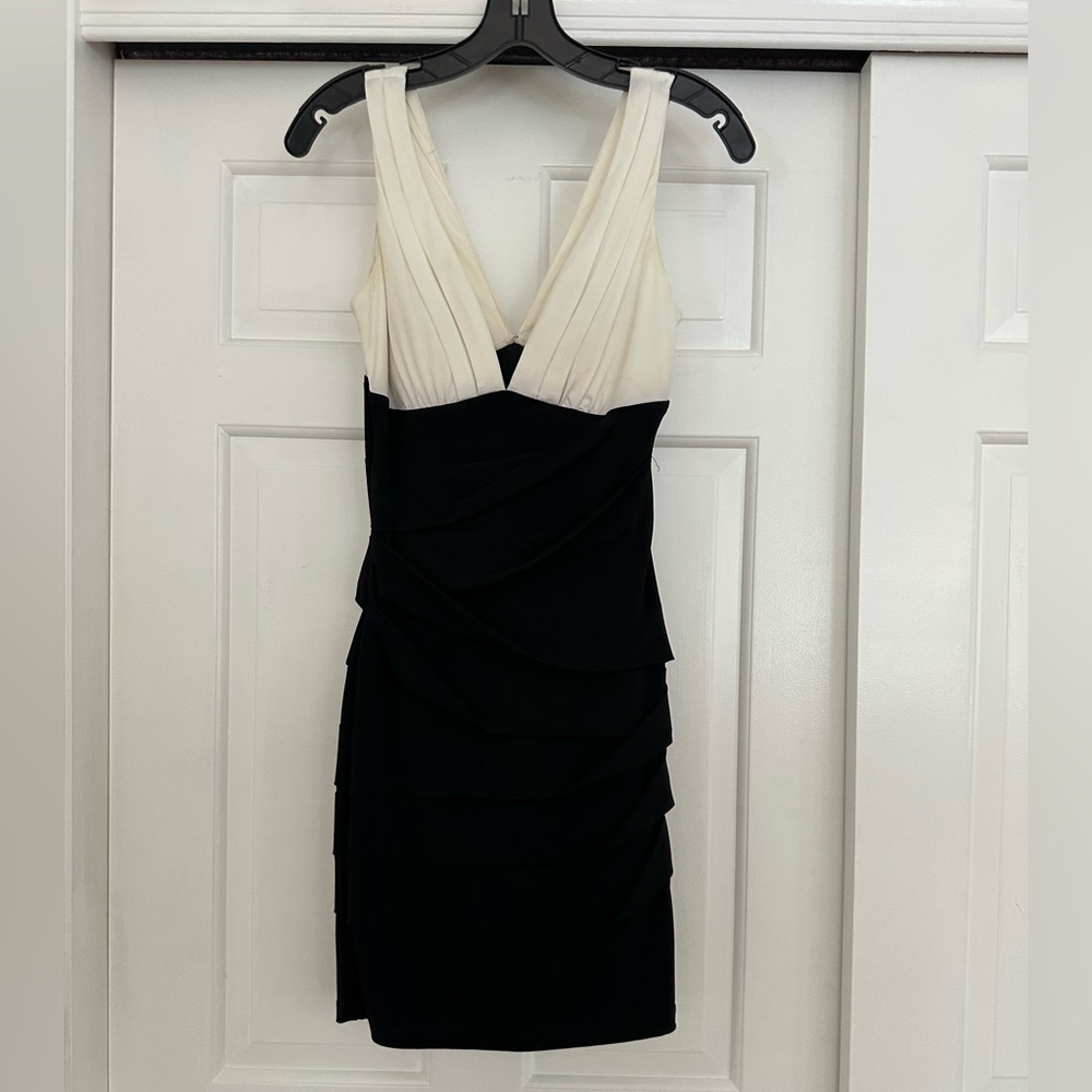 Black and Cream Mini Dress